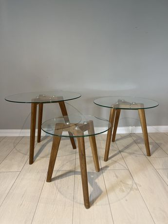 Zestaw stolików kawowych stolik kawowy okrągły szklany