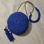 Torebka handmade pleciona chabrowa