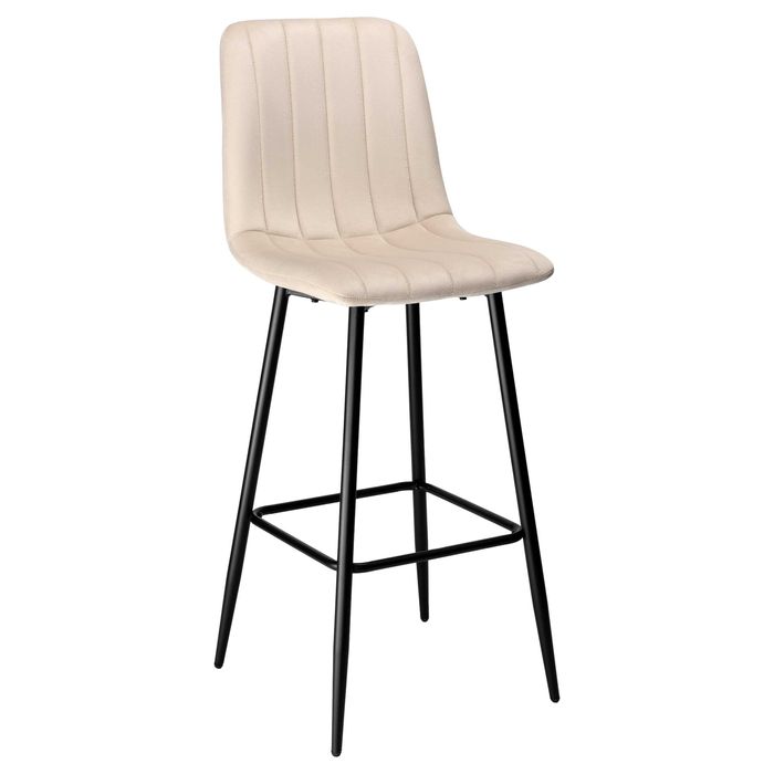 Beżowy hoker barowy 2 sztuki  – eleganckie krzesło do wyspy kuchennej