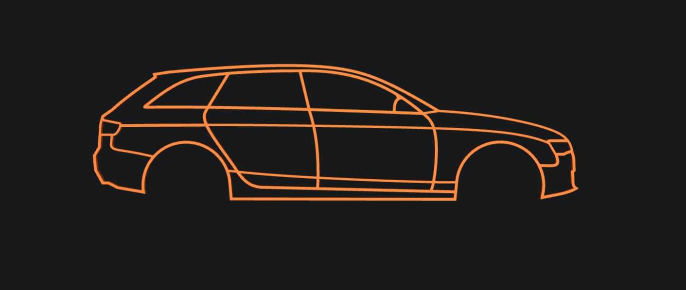 Audi A4 Avant Obrys na ścianę Druk 3D, model dla Fana marki na prezent