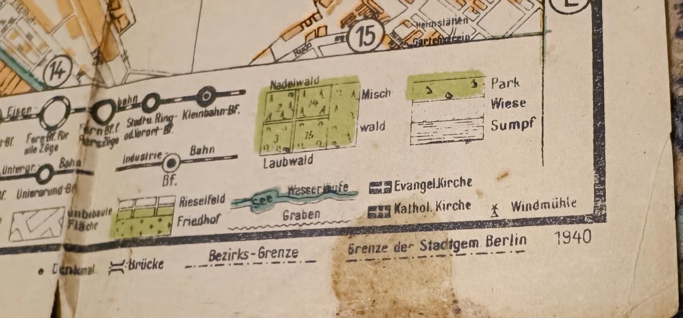 Боевая немецкая карта Берлина 1940г