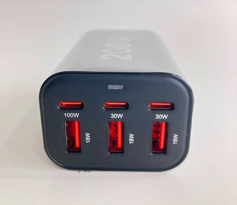 Ładowarka GaN 200W 6-portowa ładowarka USB C PD Quick Charge 3.0
