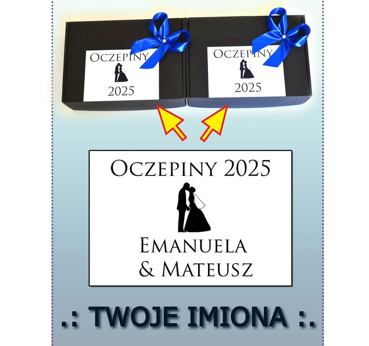 4x Bardzo czarne Pudełka na oczepiny Panów oczepinowa zabawa za grosze
