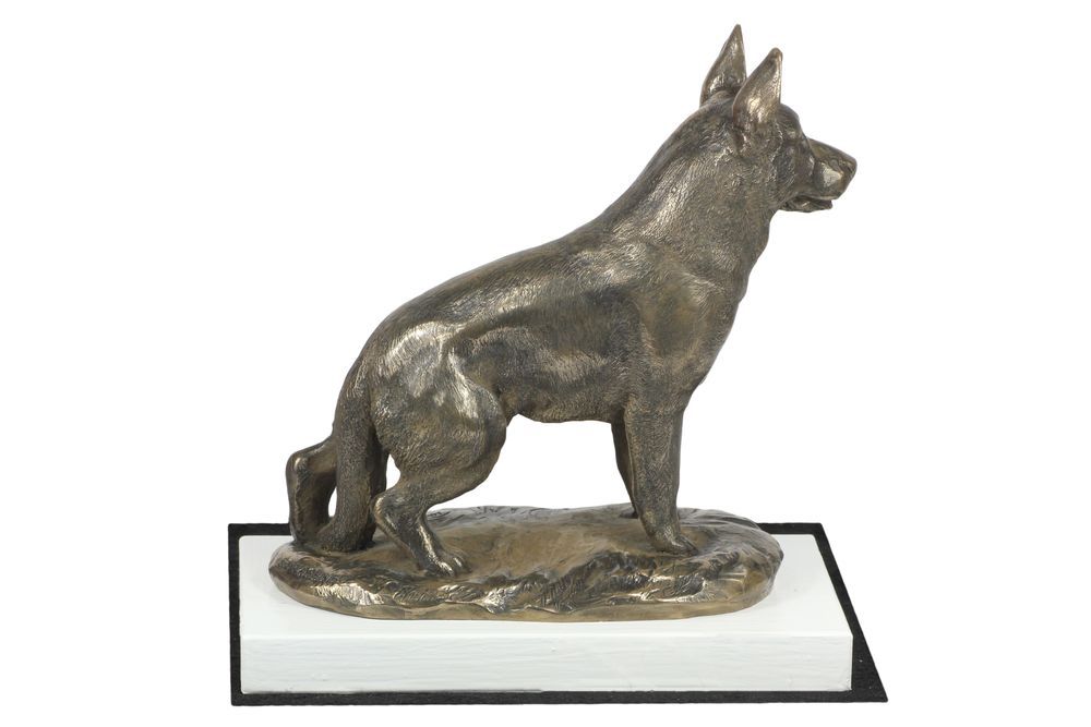 Owczarek niemiecki statuetka na białym drewnie Art-Dog