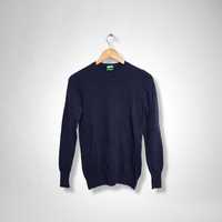 Sweter wełniany damski Benetton 100% wełna merino merynosy szary S