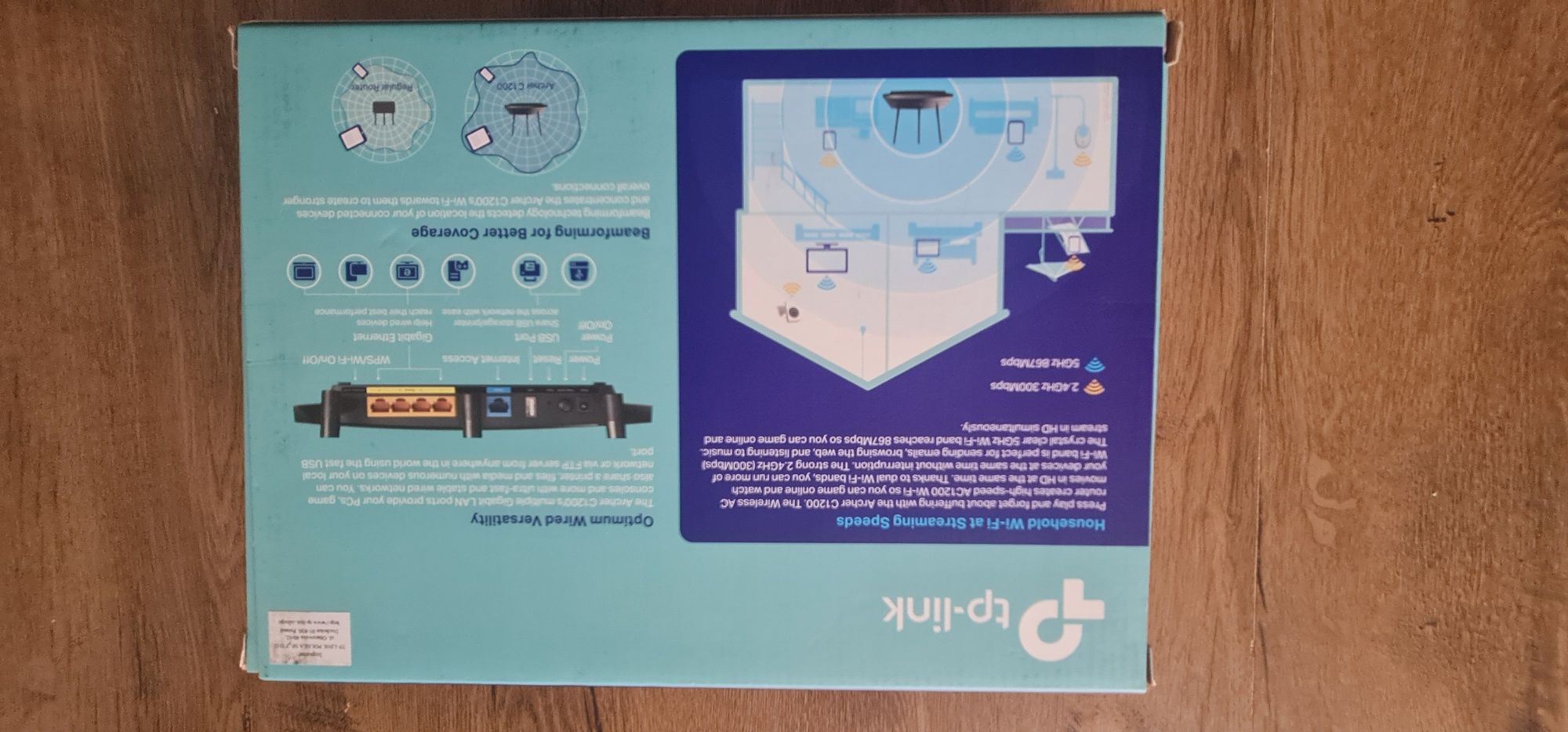 Dwupasmowy, gigabitowy router bezprzewodowy AC1200