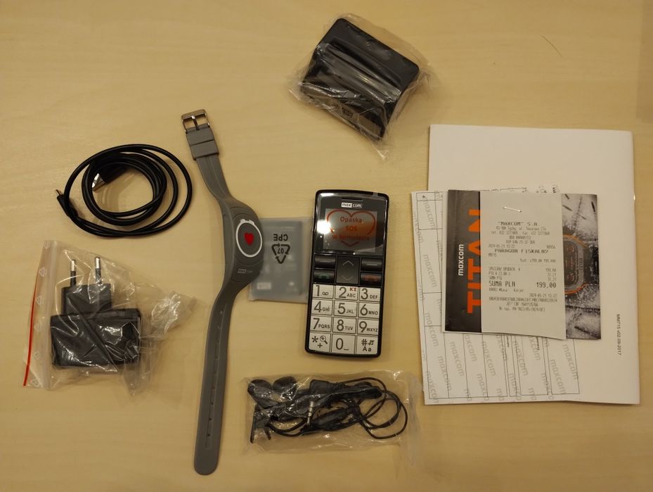 Telefon dla seniora z opaską Maxcom MM715BB