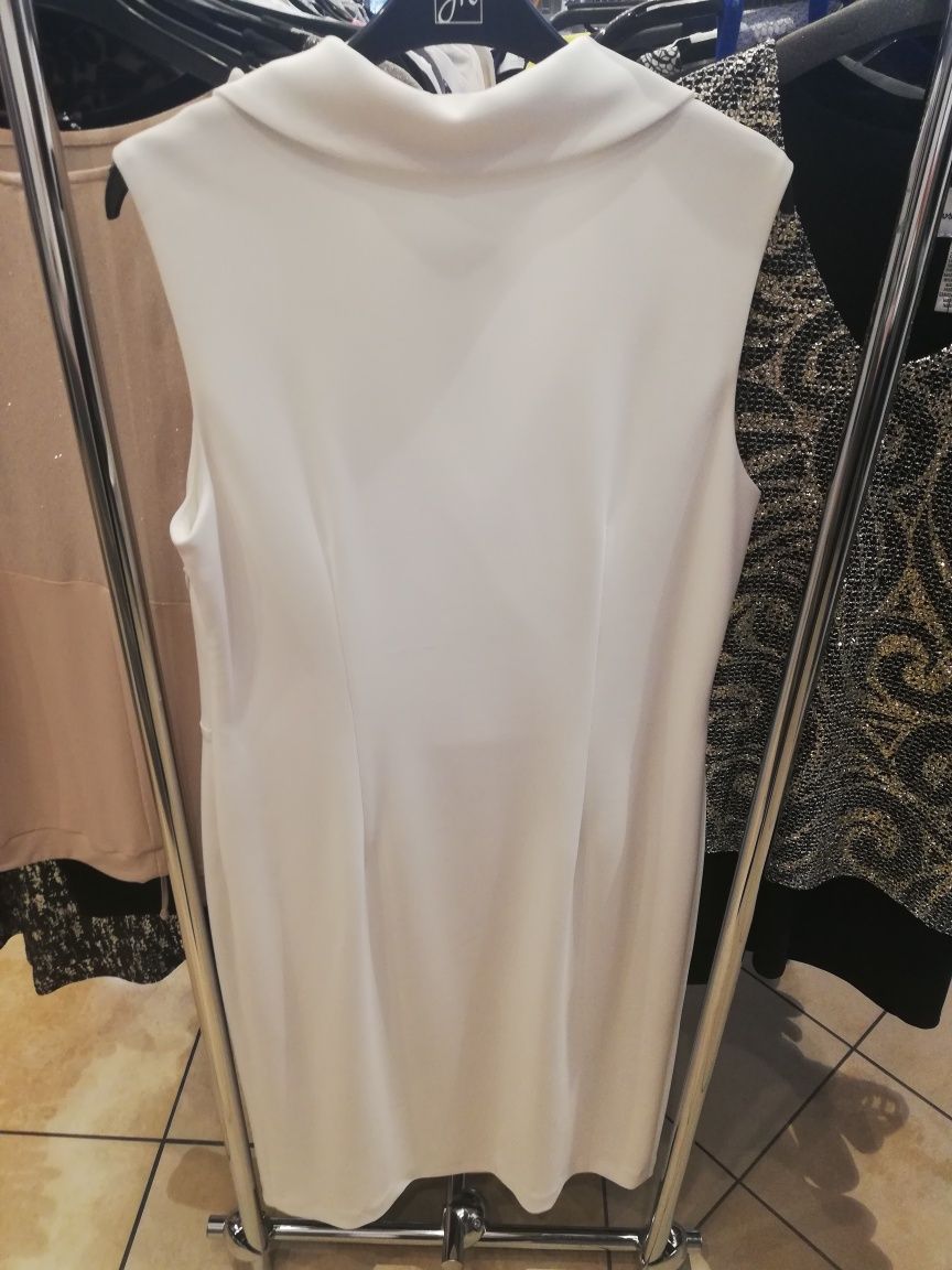 Sukienka Joseph Ribkoff 201405, biała z guzikami,  10