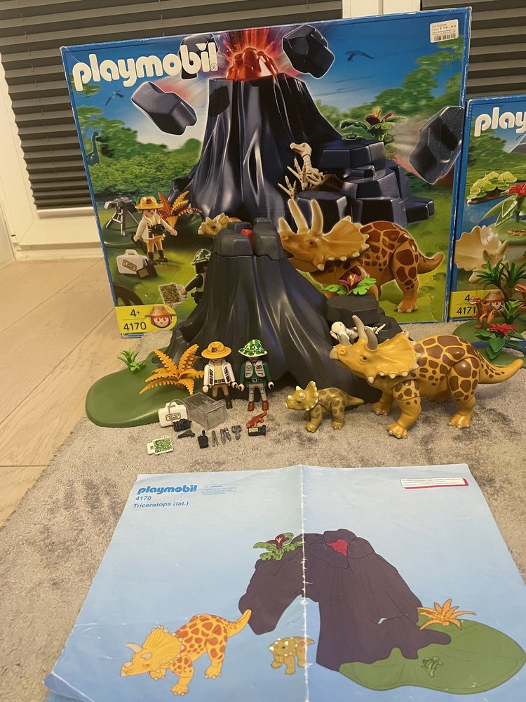 Playmobil triceratops dinozaur dinozaury wulkan zestaw  4170