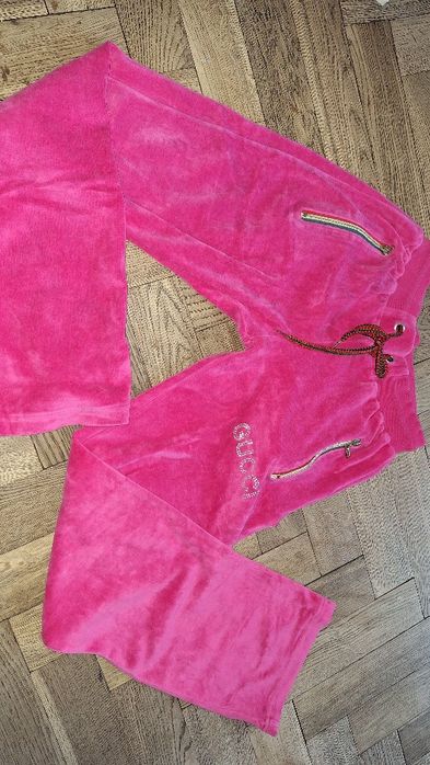 Spodnie dresowe dresy Gucci różowe damskie welurowe S 36