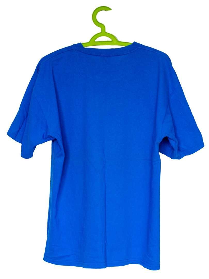 T-shirt Koszulka męska niebieska z krótkim rękawem okrągłym dekoltem