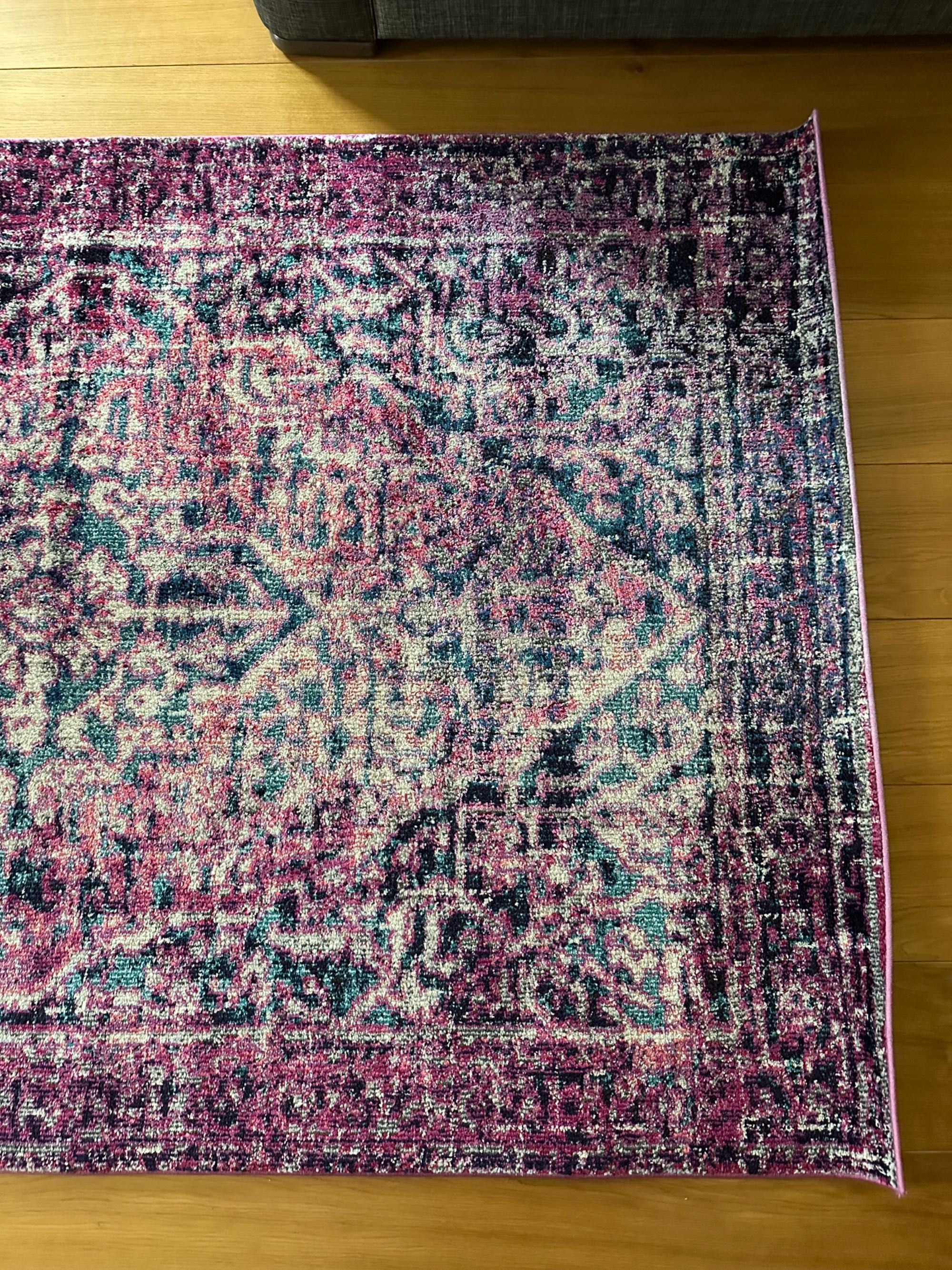 dywan 250x160 wzorzysty różowy