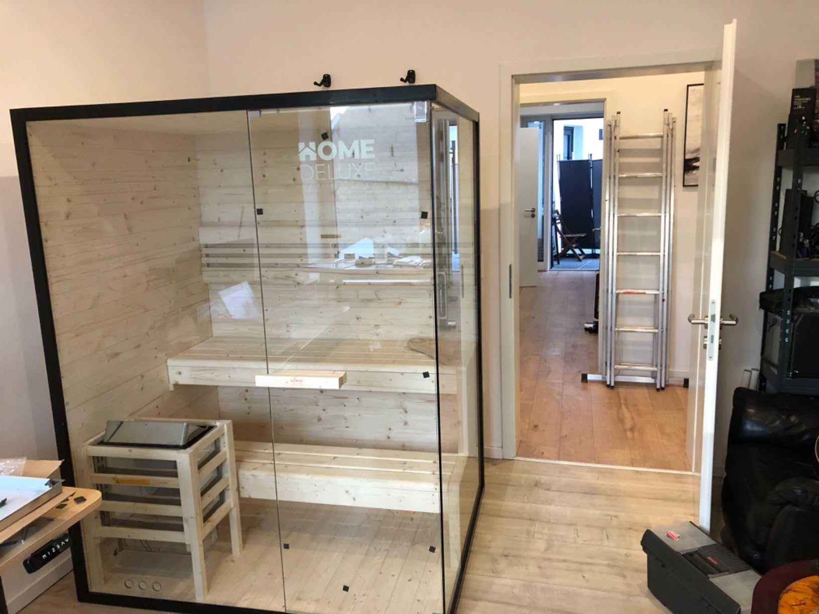 Sauna fińska sucha szklana 2osobowa kabina premium piec Shadow M