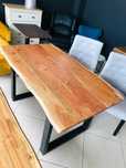 Stół drewniany AKACJA LOFT STABILNY 140x80 cm Metalowe nogi