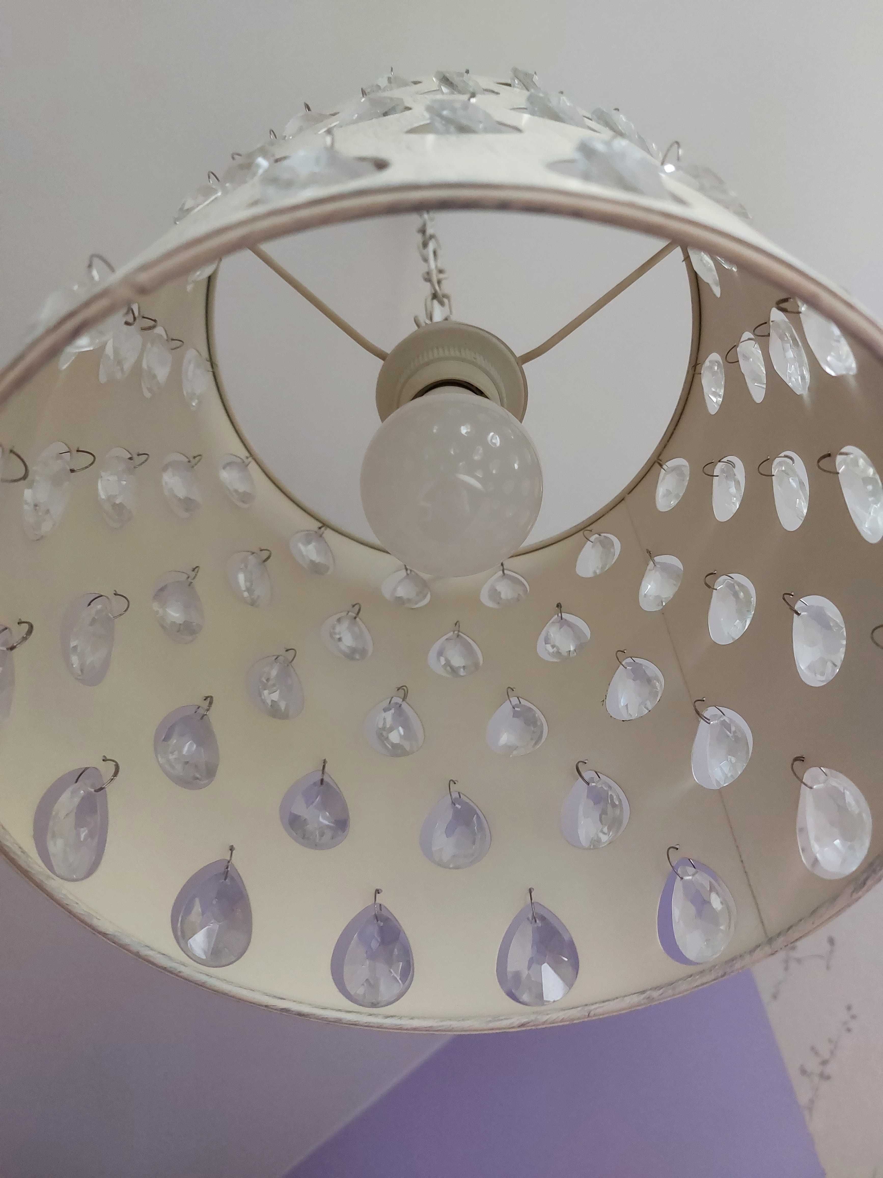 2 lampy glamour z kryształkami