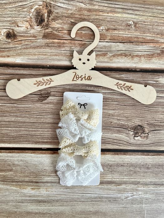 Spinki koronka boho nowe zestaw chrzest komunia bialy ecru bez