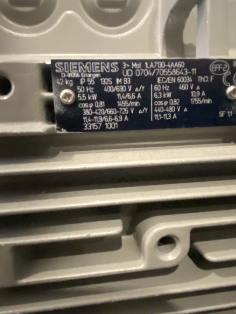 Motor Siemens Trifásico 5.5 KW NOVO
