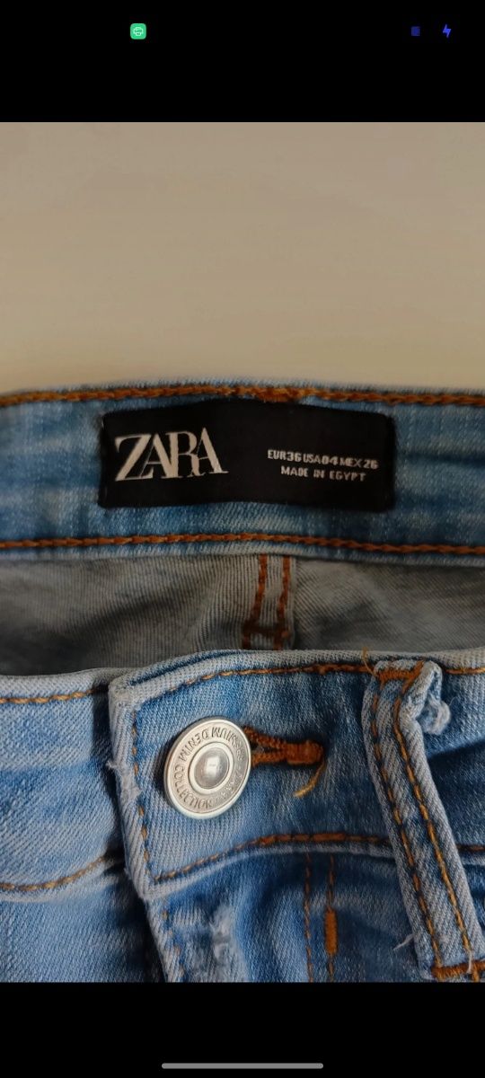 Spodnie jeansy skinny rurki Zara niebieskie modne bawełna