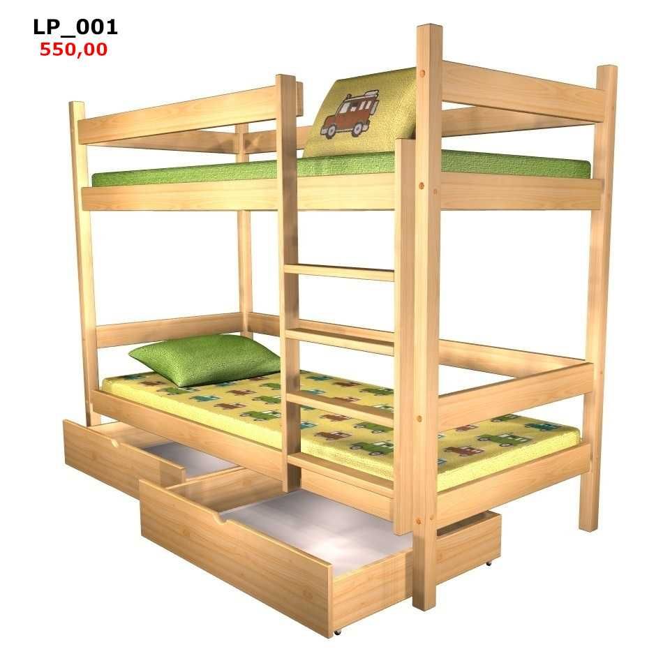 Drewniane łóżka piętrowe, pracownicze, dwuosobowe SOLIDNE