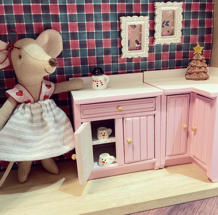 Ozdoba piękna mini choinka do domku dla myszki maileg lalki barbie