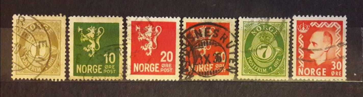 Norwegia. Znaczki pocztowe. Kasowane.