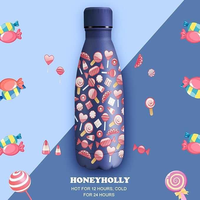 HoneyHolly Butelka na wodę ze stali nierdzewnej, termos, 350 ml