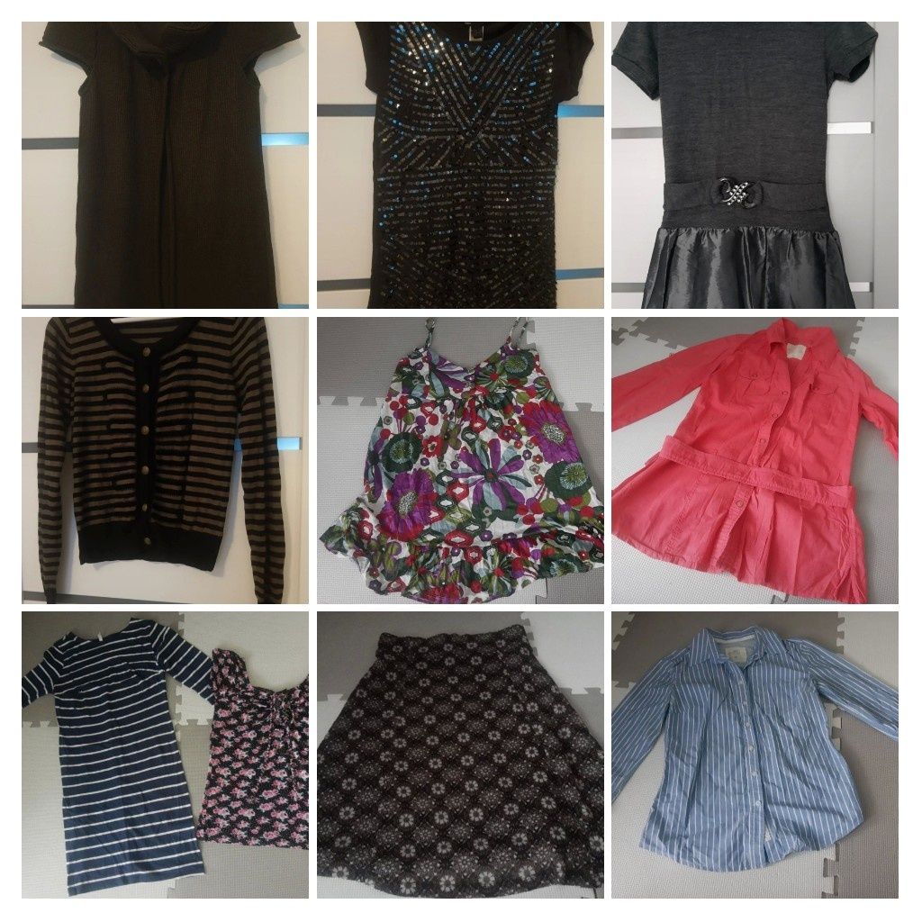 Paczka ubrań rozmiar S/36, koszule, sukienka, sweter, tunika, spódnica