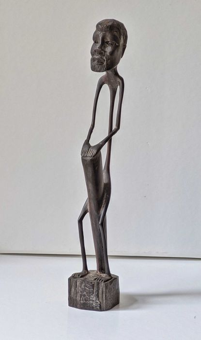 Esculturas estatuetas figuras africanas vintage Angola, em pau preto