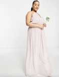 Sukienka długa pudrowy róż wesele duży rozmiar  plus size 46