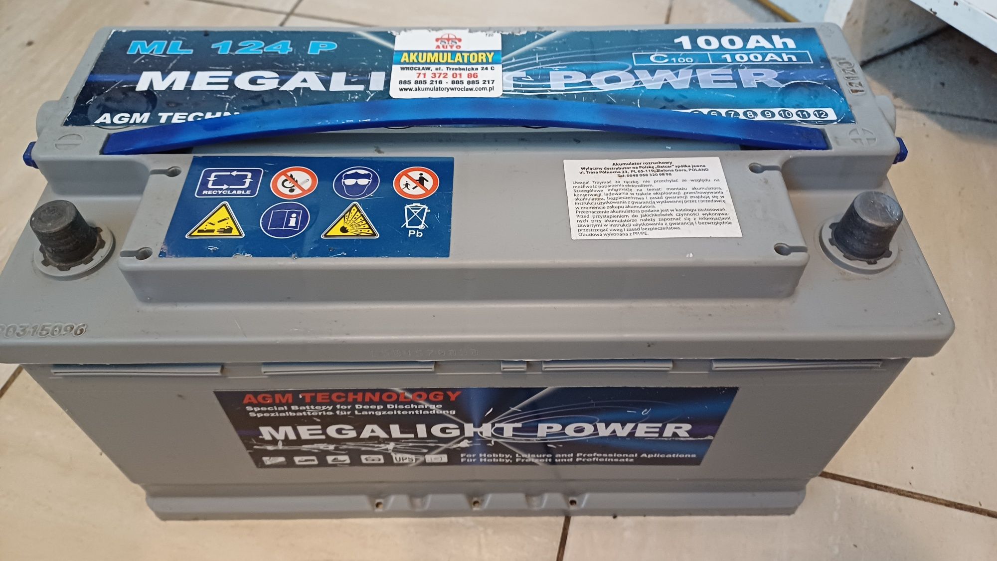Akumulator agm 100 Ah Megalight Power