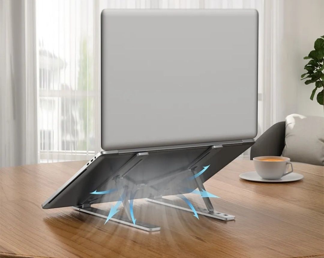 Підставка для ноутбука алюмінієва розкладна із регулюванням кута нахил