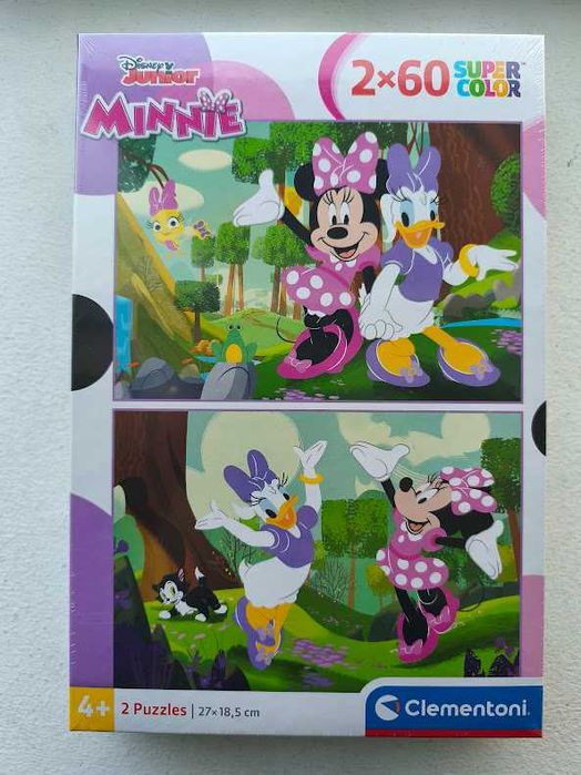 Puzzle Clementoni Disney Minnie Cucko Loca Figaro 27x18,5cm 2x60 peças