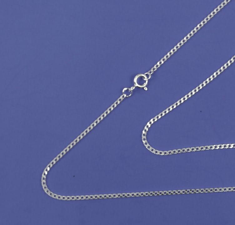 Łańcuszek srebrny pancerka 50 cm, diamentowany pr 925