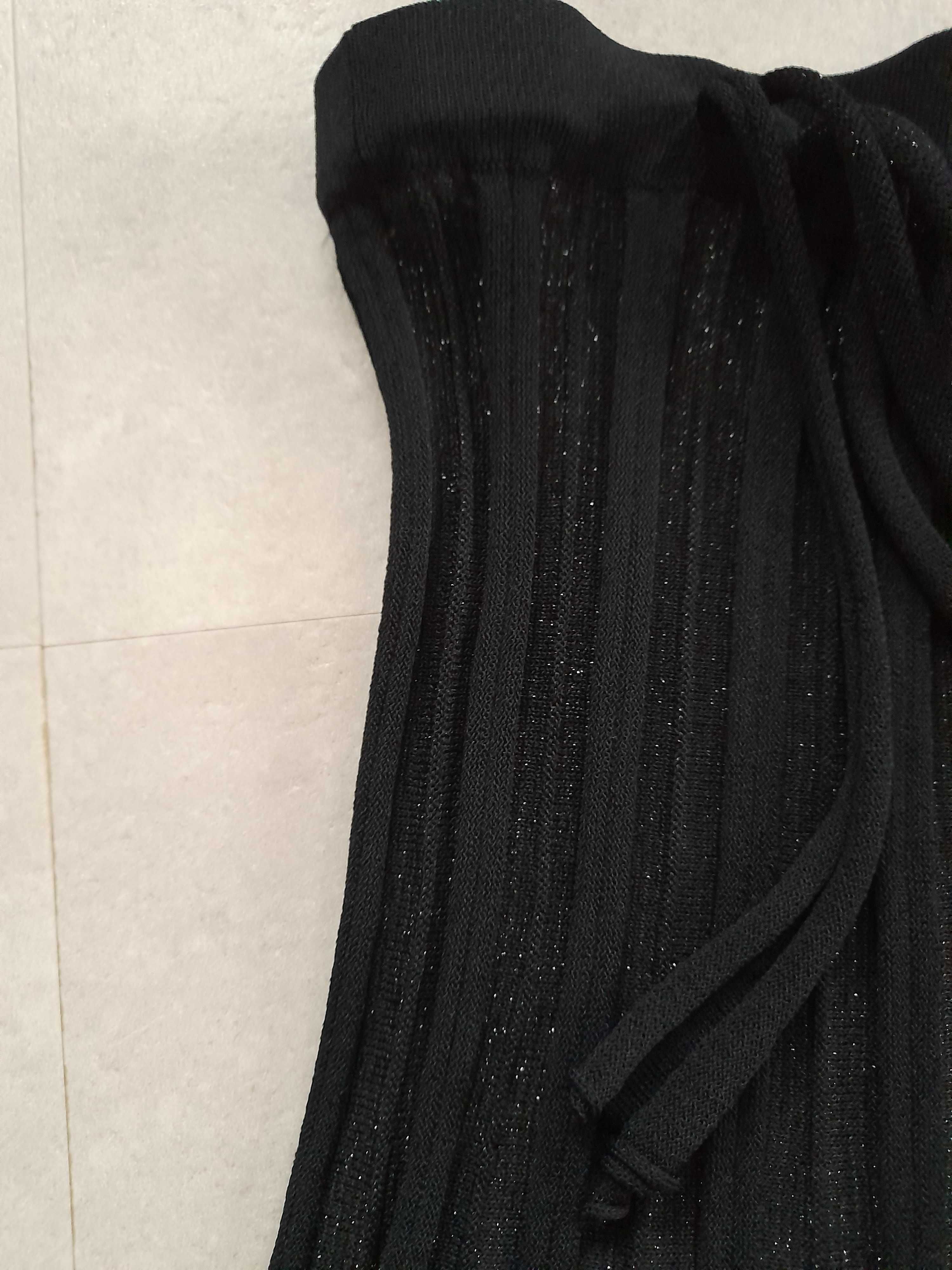 Spodnica dzianinowa Zara rozm. M/38, czarna z metaliczna nitka
