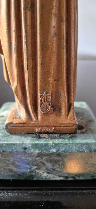 Rzeźba figura sakralna sygnowana Św. Teresa antyk depose