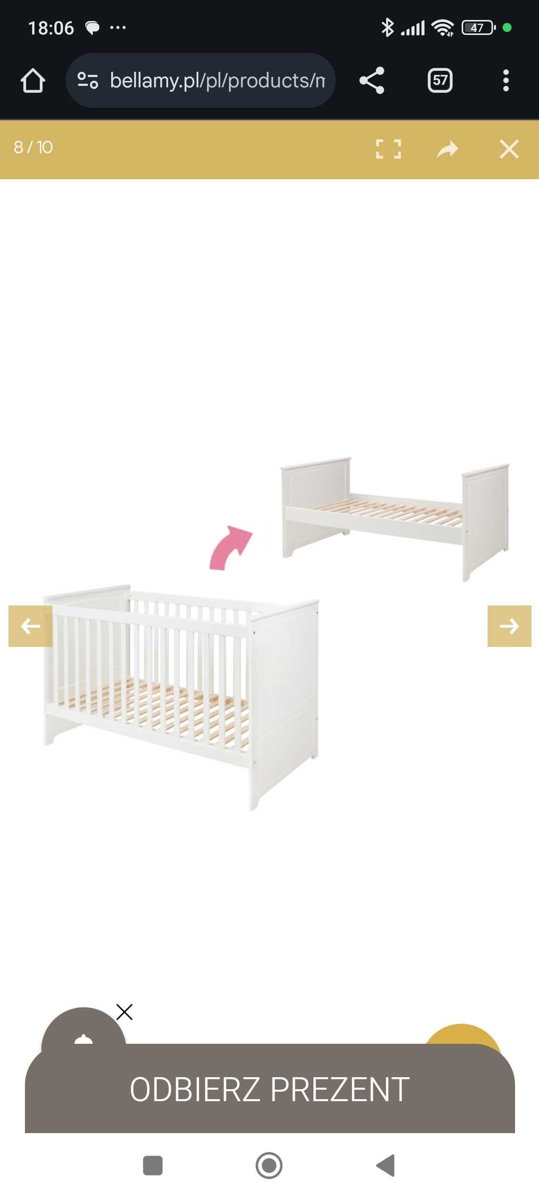 Łóżeczko Bellamy Marylou 70x140 z materacem Rucken