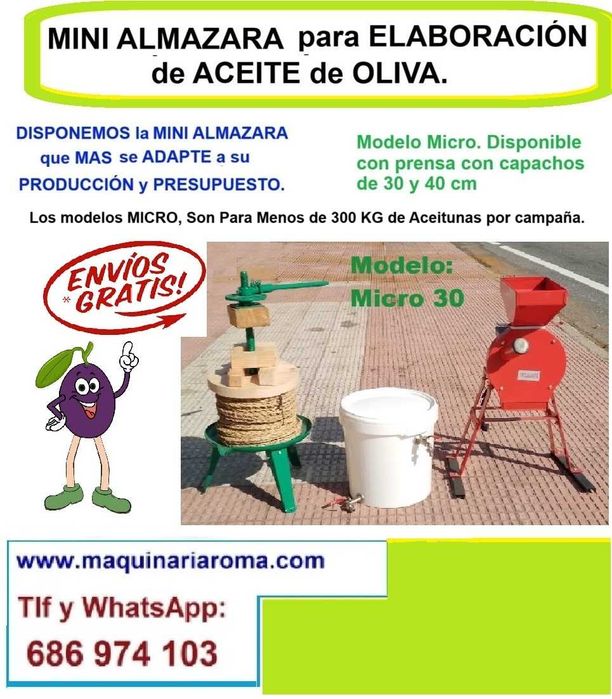 lagar Mini de azeite para fazer azeite em casa.