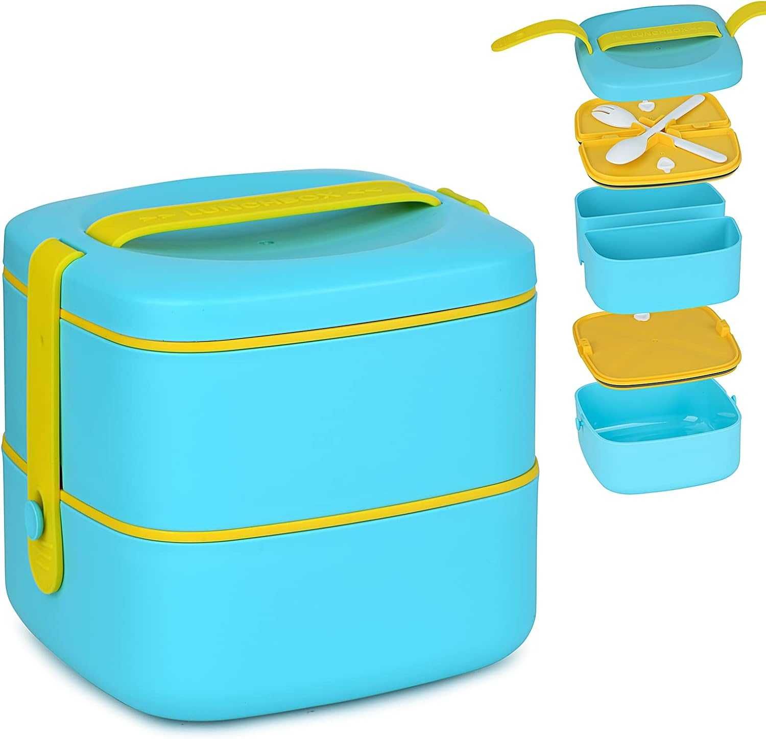 Plaman Bento Box dla dorosłych, 3 przegródki, pojemniki na lunch