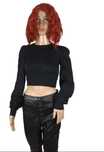 Czarna krótka bluzka croptop Bershka 36,S gorsetowa bufki top