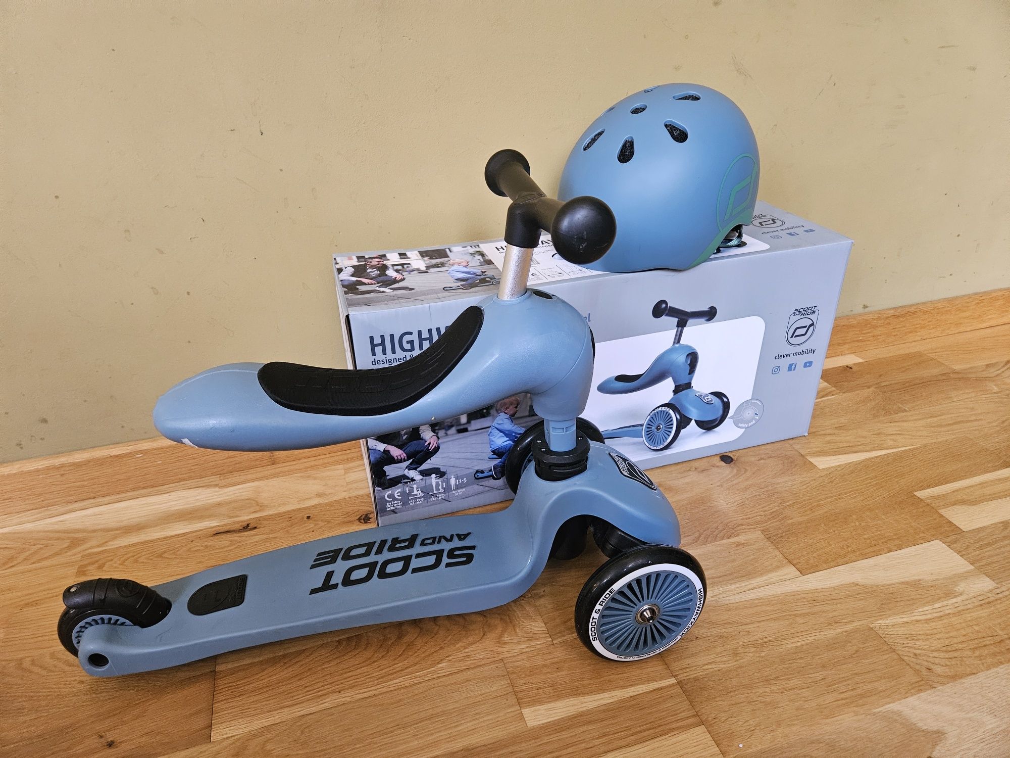 Jeździk Scoot&Ride + kask XXS-S