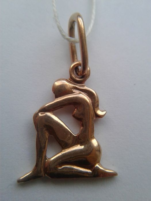 Золотая подвеска 1,42 гр. 583 СССР золотой кулон золота підвіска Діва