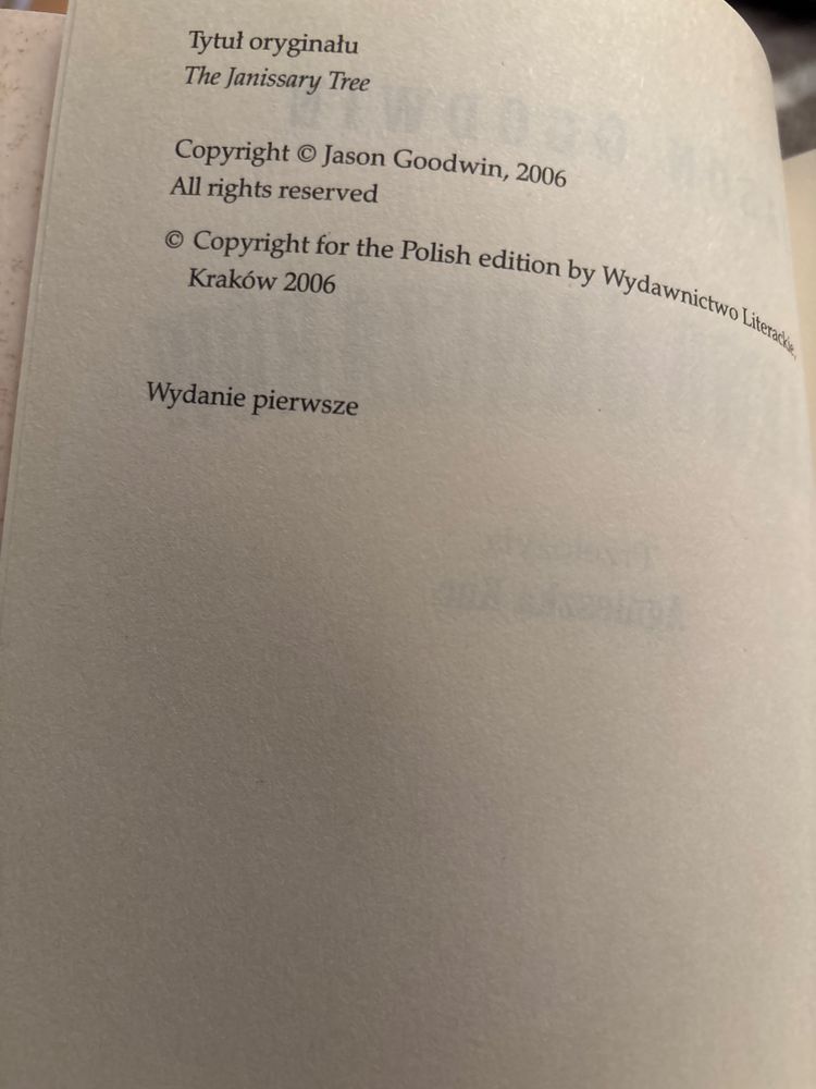 Drzewo Janczarów Jason Goodwin jak nowa