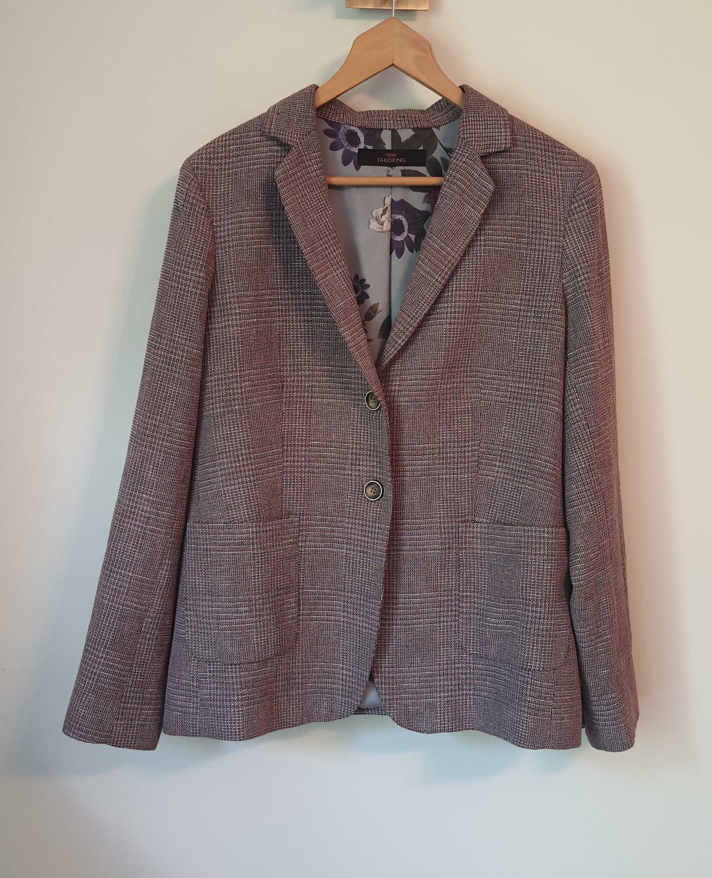 elegancka damska marynarka żakiet kwiaty Next 42/XL