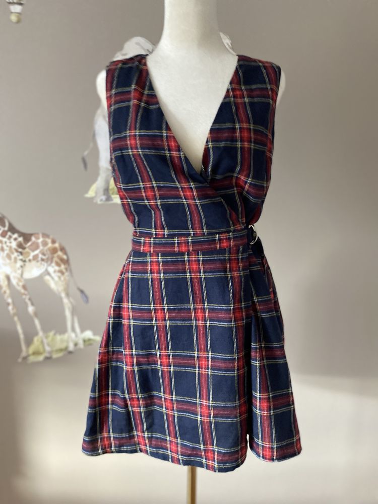 Sukienka w kratkę krótka grunge preppy nowa Missguided M