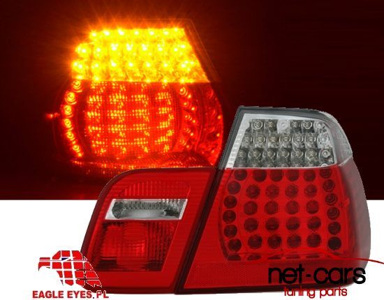 Lampy tylnw tył BMW 3 E46 98-01 LED Diodowe SEDAN czerwone Clear