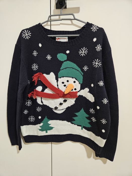 Sweter świąteczny zimowy z bałwankiem rozm.M męski lub unisex