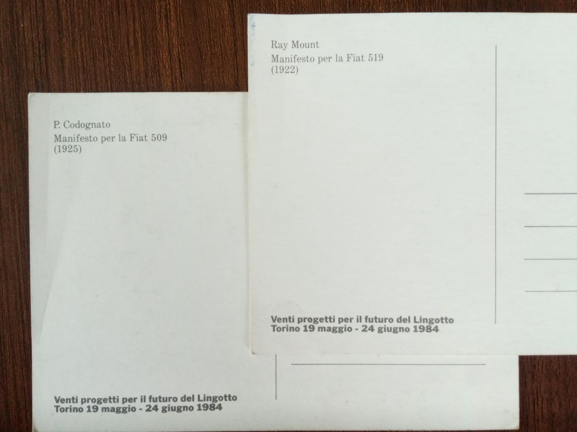 Dwie kartki pocztowe Fiat z 1984