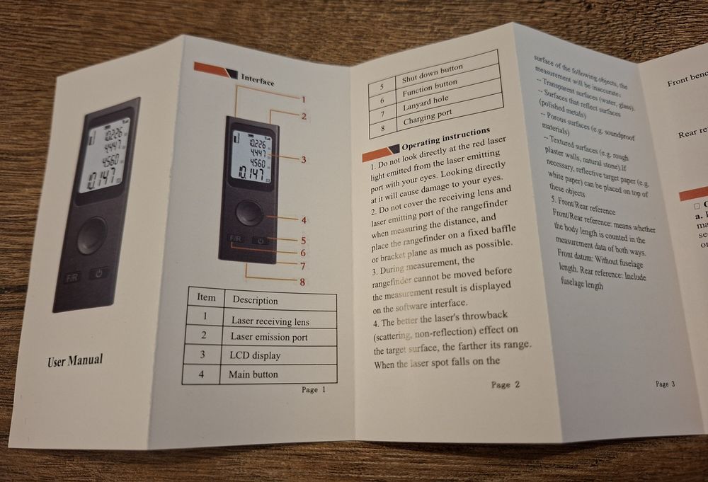 Mini dalmierz laserowy Nohawk KL01 30m, USB, kompaktowy, nowy