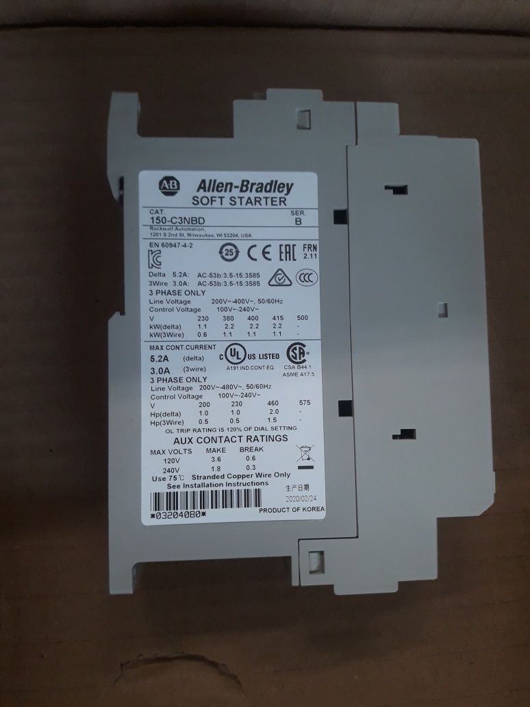 Układ łagodnego rozruchu Softstart ALLEN BRADLEY 3 faz.1.1 kW