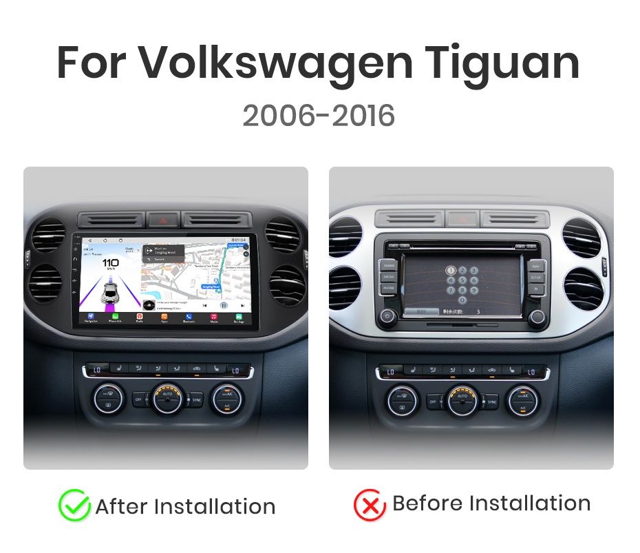 Rádio 9" android Volkswagen Tiguan CARPLAY WIFI GPS Canbus 2/32GB Novo